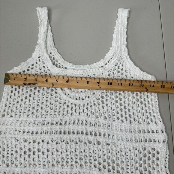 Express Open Knit Tank Top Size Small White Cotton Festival Beach Boho - Picture 6 of 8